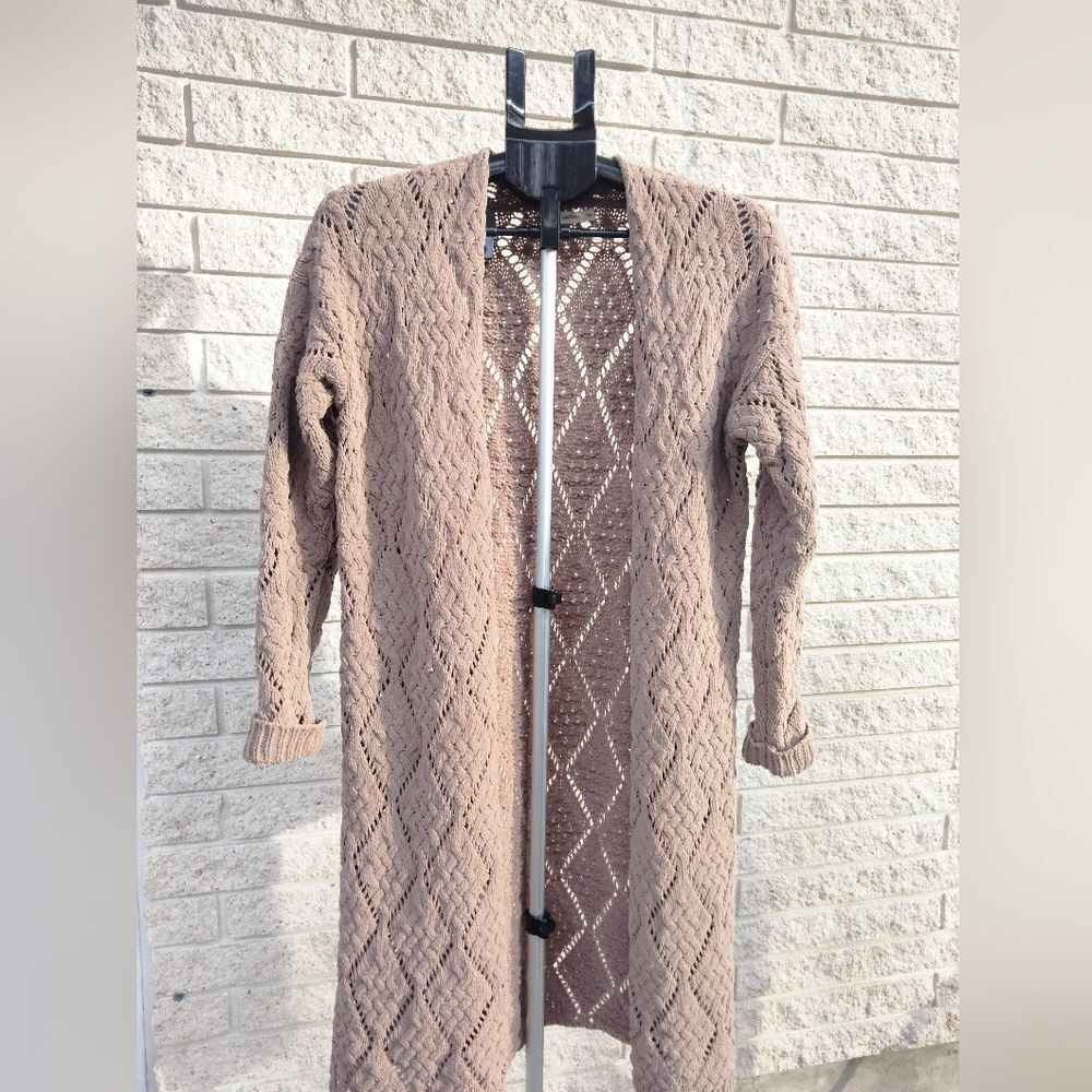 Moon & Madison Cardigan by Anthropologie Women's Long Cable Knit x-small